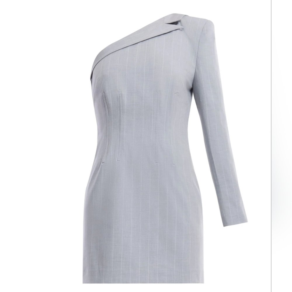 BCBGMAXAZRIA Oriane tailored one shoulder dress.